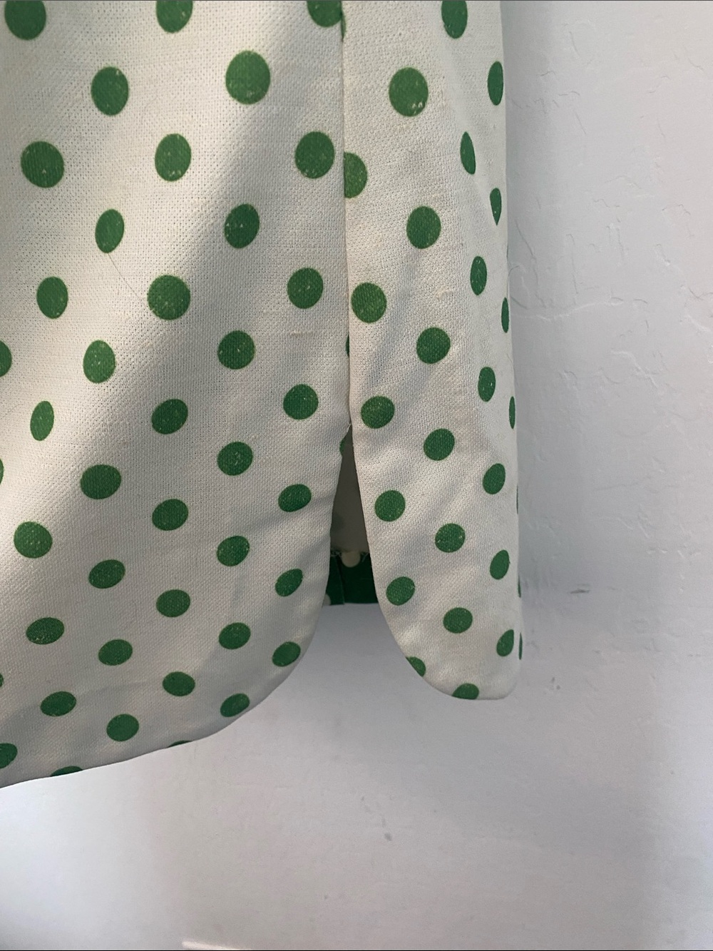 70s/80s Vintage Green Polka Dot Short Sleeve Blouse - Picture 3 of 4